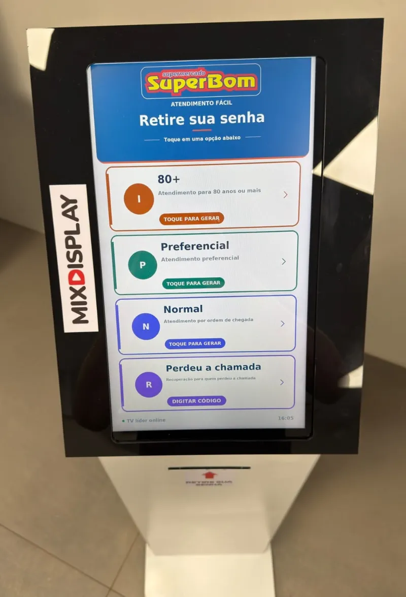 Totem físico MixDisplay, imagem ilustrativa